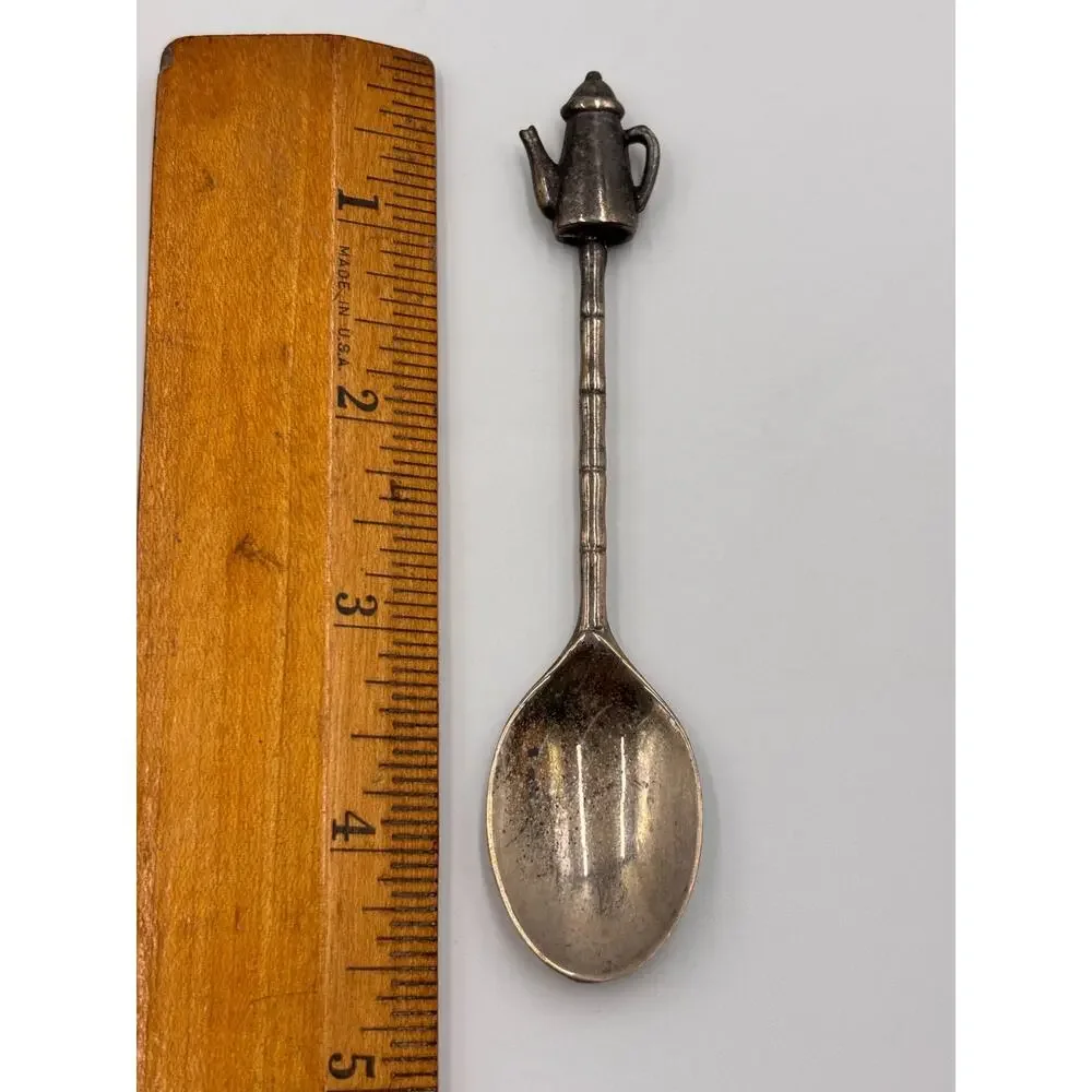 Silea Silver Plate Demitasse Spoon Coffee Tea Pot Finial Italy